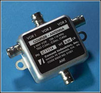 3-Way VOR Splitter. Coupler provides for use of three VOR receivers from one VOR antenna.